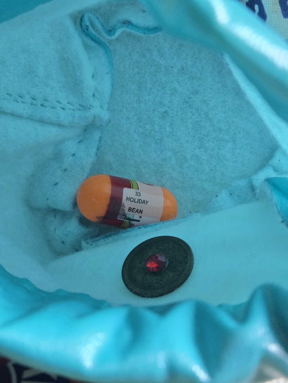 Mom's Bingo Bag Vintage 90s Teal Pleather 10 Dauber Pockets Bonus Bag Inside USA - Picture 5 of 9